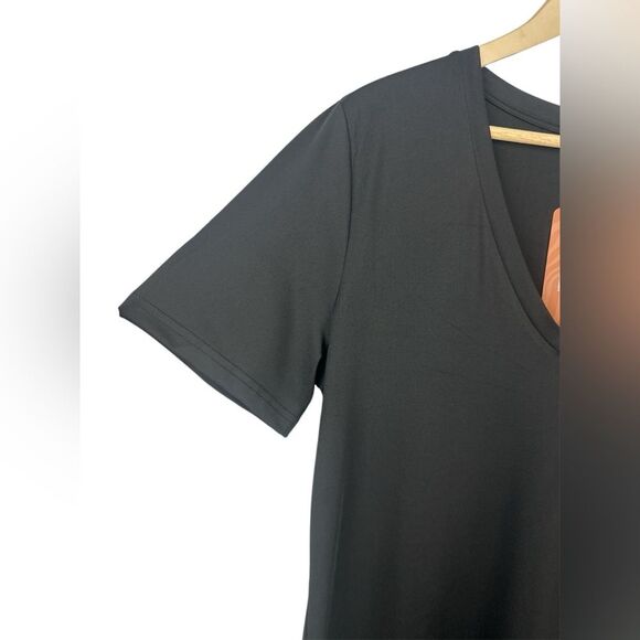 NWT SHEIN SXY Plus Size 2XL Casual Solid Color Black Slim Fit Short Sleeve Dress - Picture 5 of 7